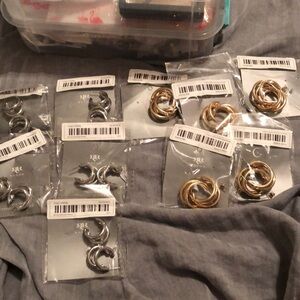 Gold and silver  hoop earrings